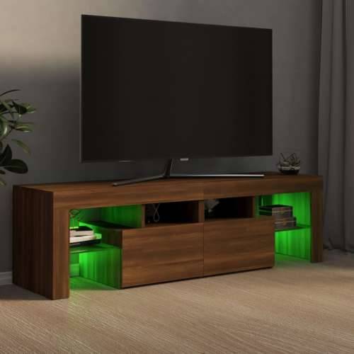 TV ormarić s LED svjetlima boja smeđeg hrasta 140x36,5x40 cm Cijena