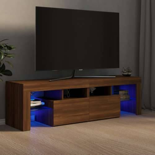 TV ormarić s LED svjetlima boja smeđeg hrasta 140x36,5x40 cm