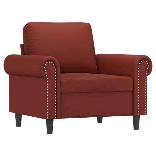 Fotelja s tabureom crvena boja vina 60 cm od umjetne kože Cijena