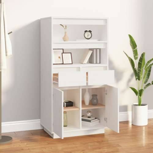 Visoka komoda bijela 60 x 40 x 116,5 cm od masivne borovine Cijena