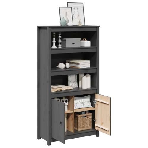 Visoka komoda siva 80 x 35 x 154 cm od masivne borovine - Siva 1 Cijena