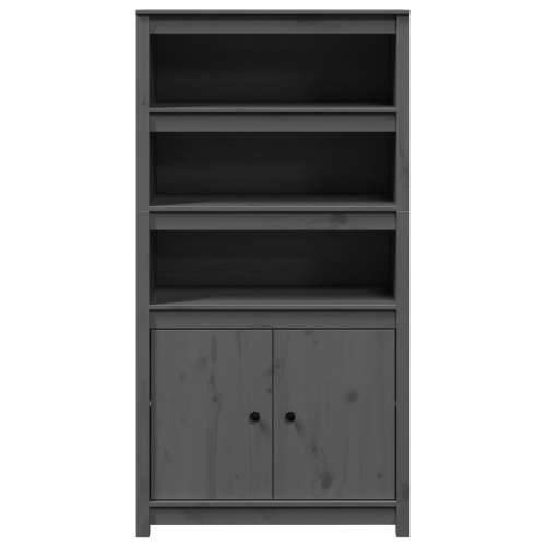Visoka komoda siva 80 x 35 x 154 cm od masivne borovine - Siva 1 Cijena