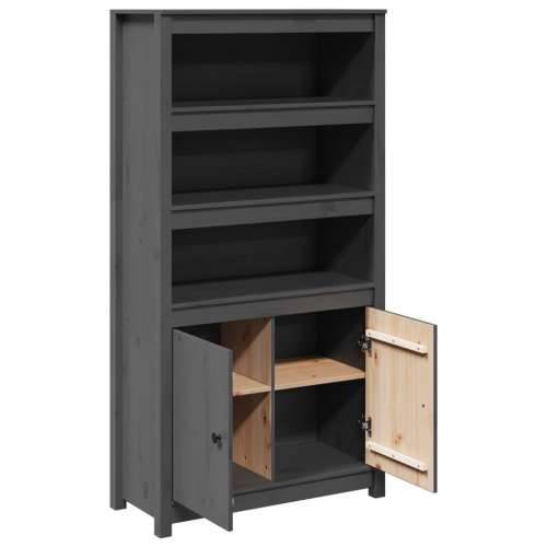 Visoka komoda siva 80 x 35 x 154 cm od masivne borovine - Siva 1 Cijena