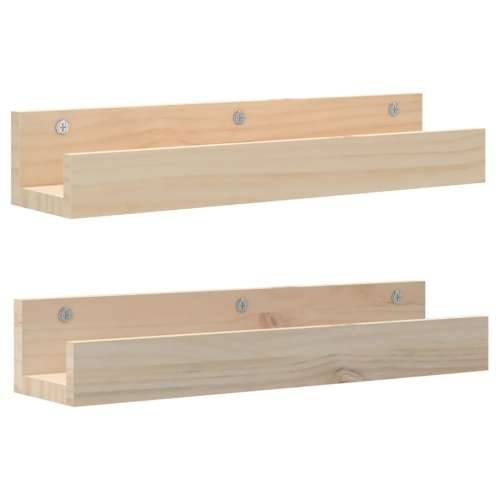 Zidne police 2 kom 50 x 12 x 9 cm od masivne borovine - Prirodna 50 x 12 x 9 cm 1 Cijena