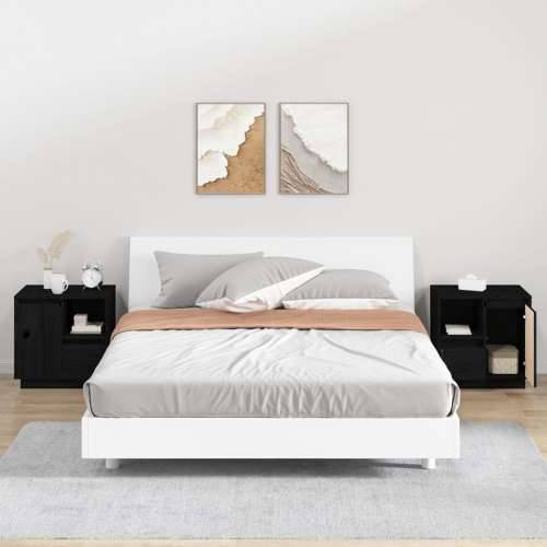 Noćni ormarići 2 kom crni 50 x 34 x 50 cm od masivne borovine - Crna 2 Cijena