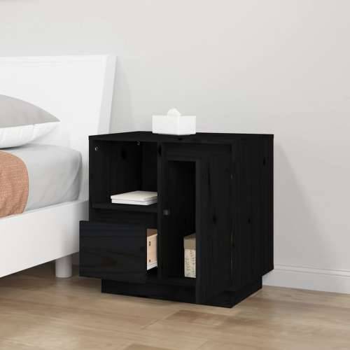 Noćni ormarići 2 kom crni 50 x 34 x 50 cm od masivne borovine - Crna 2 Cijena