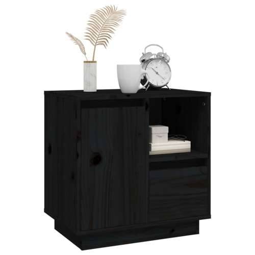 Noćni ormarići 2 kom crni 50 x 34 x 50 cm od masivne borovine - Crna 2 Cijena