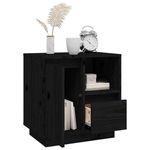 Noćni ormarići 2 kom crni 50 x 34 x 50 cm od masivne borovine - Crna 2 Cijena