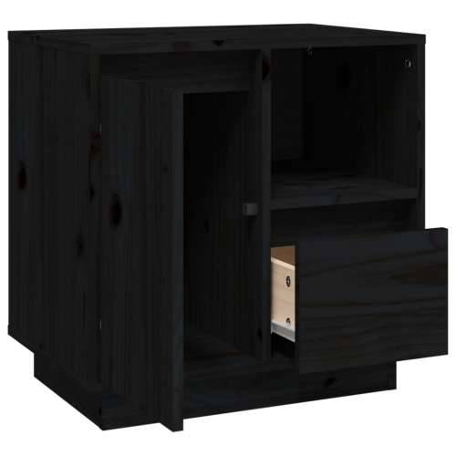 Noćni ormarići 2 kom crni 50 x 34 x 50 cm od masivne borovine - Crna 2 Cijena