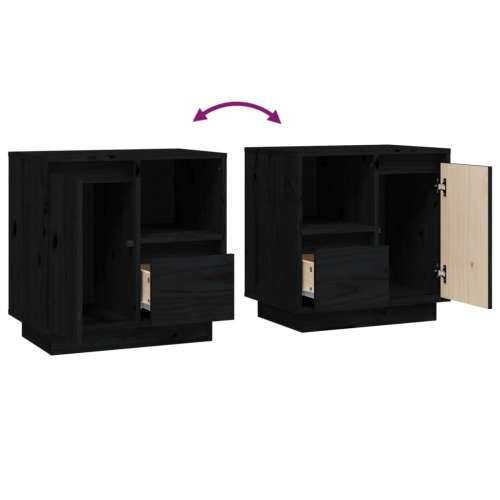 Noćni ormarići 2 kom crni 50 x 34 x 50 cm od masivne borovine - Crna 2 Cijena