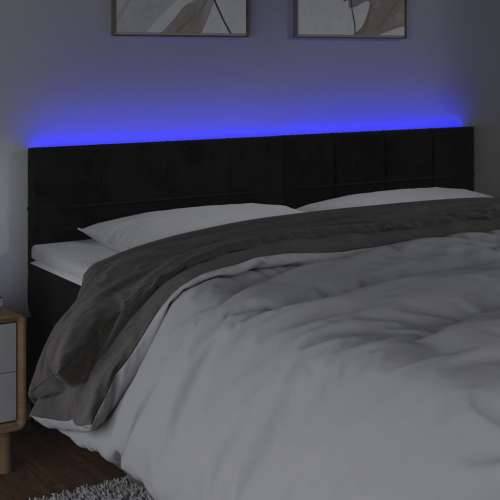 LED uzglavlje crno 180x5x78/88 cm baršunasto - Crna 180 x 5 x 78/88 cm 1 Cijena