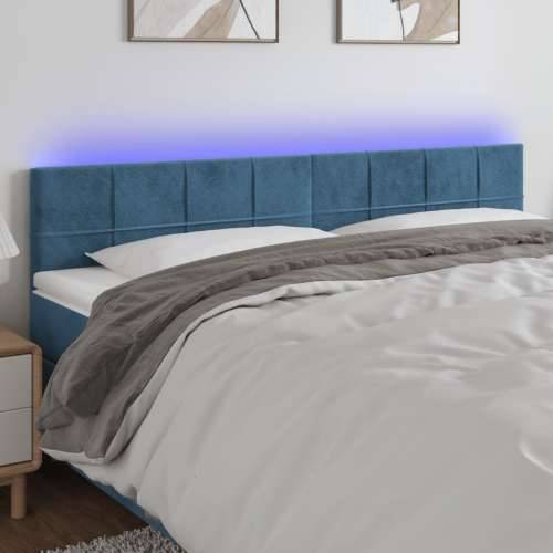 LED uzglavlje tamnoplavo 180x5x78/88 cm baršunasto - Tamno plava 180 x 5 x 78/88 cm 1 Cijena