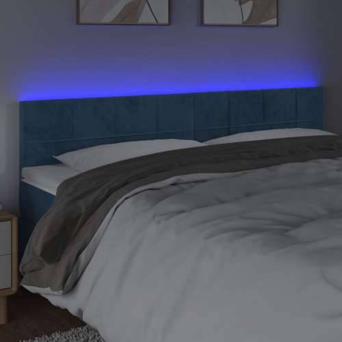 LED uzglavlje tamnoplavo 180x5x78/88 cm baršunasto - Tamno plava 180 x 5 x 78/88 cm 1 Cijena