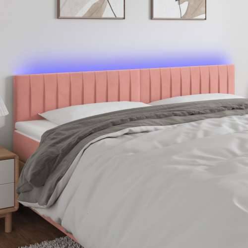 LED uzglavlje ružičasto 160x5x78/88 cm baršunasto - Ružičasta 160 x 5 x 78/88 cm 1 Cijena