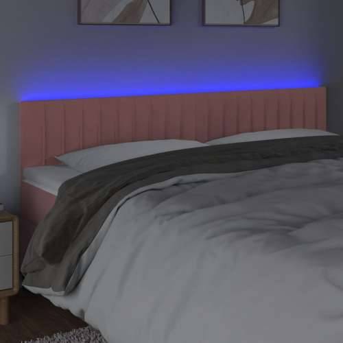LED uzglavlje ružičasto 160x5x78/88 cm baršunasto - Ružičasta 160 x 5 x 78/88 cm 1 Cijena