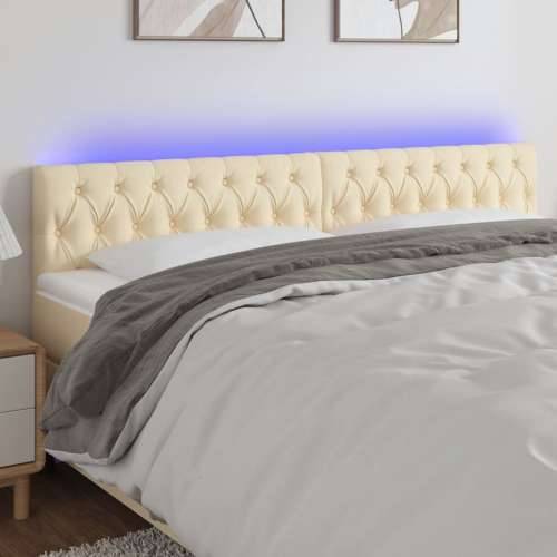 LED uzglavlje krem 180 x 7 x 78/88 cm od tkanine - Krema 180 x 7 x 78/88 cm 1 Cijena