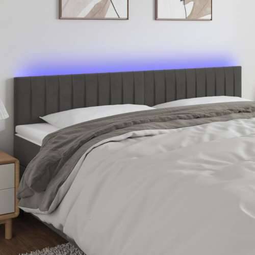 LED uzglavlje tamnosivo 160x5x78/88 cm baršunasto - Tamno siva 160 x 5 x 78/88 cm 1 Cijena