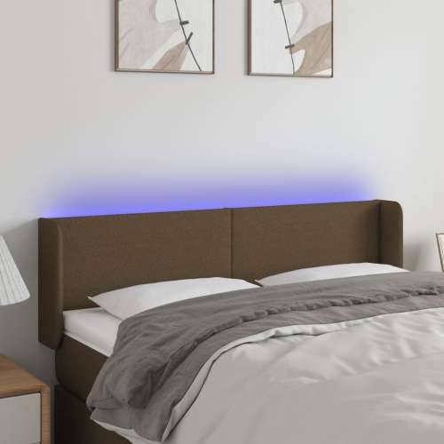 LED uzglavlje tamnosmeđe 147x16x78/88 cm od tkanine - Tamno smeđa 147 x 16 x 78/88 cm 1 Cijena