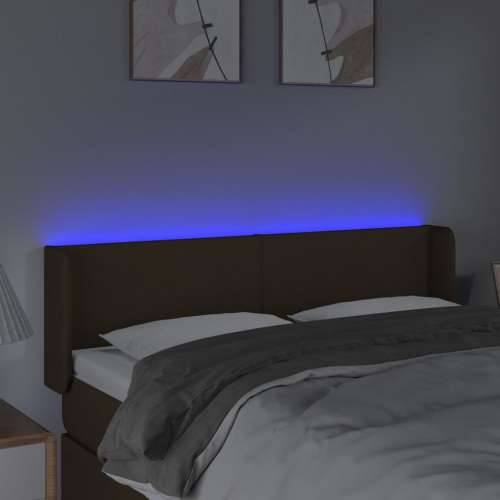 LED uzglavlje tamnosmeđe 147x16x78/88 cm od tkanine - Tamno smeđa 147 x 16 x 78/88 cm 1 Cijena