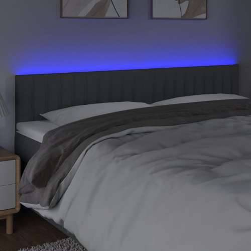 LED uzglavlje tamnosivo 160x5x78/88 cm od tkanine - Tamno siva 160 x 5 x 78/88 cm 1 Cijena