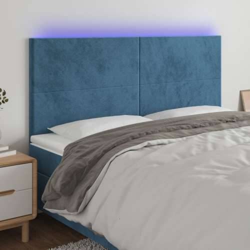 LED uzglavlje tamnoplavo 200x5x118/128 cm od tkanine - Tamno plava 200 x 5 x 118/128 cm 1 Cijena