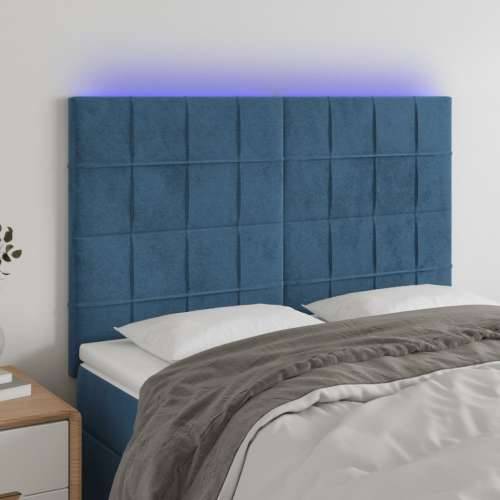 LED uzglavlje tamnoplavo 144x5x118/128 cm baršunasto - Tamno plava 144 x 5 x 118/128 cm 1 Cijena
