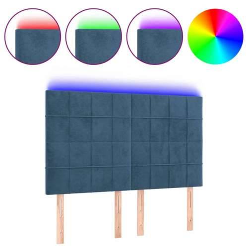 LED uzglavlje tamnoplavo 144x5x118/128 cm baršunasto - Tamno plava 144 x 5 x 118/128 cm 1 Cijena