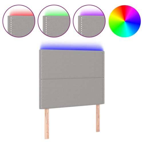LED uzglavlje svjetlosivo 90x5x118/128 cm od tkanine - Svjetlosiva 90 x 5 x 118/128 cm 1 Cijena
