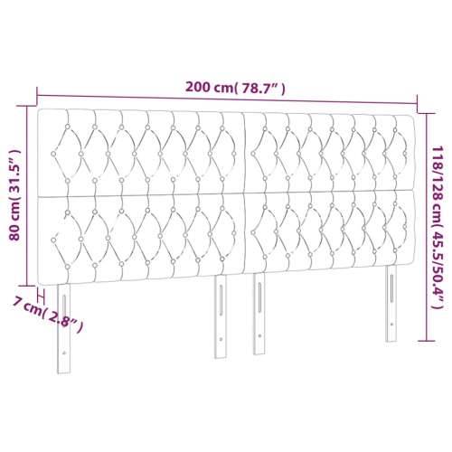 LED uzglavlje plavo 200x7x118/128 cm od tkanine - Plava 200 x 7 x 118/128 cm 1 Cijena
