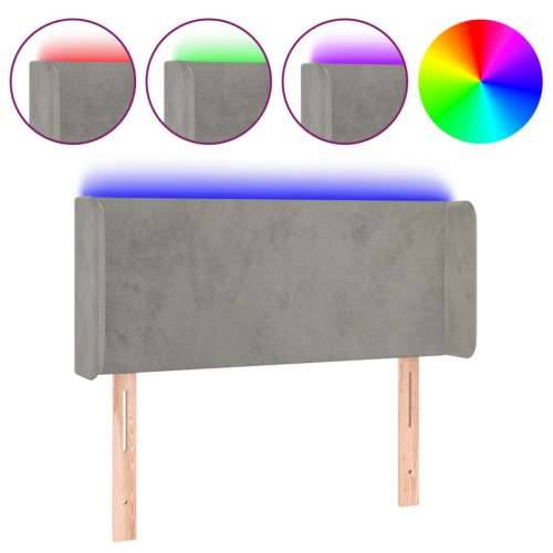 LED uzglavlje svjetlosivo 103x16x78/88 cm baršunasto - Svjetlosiva 103 x 16 x 78/88 cm 1 Cijena