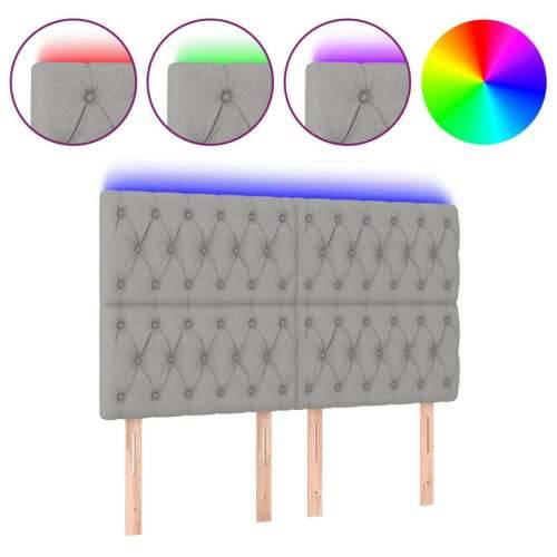 LED uzglavlje svjetlosivo 144x7x118/128 cm od tkanine - Svjetlosiva 144 x 7 x 118/128 cm 1 Cijena