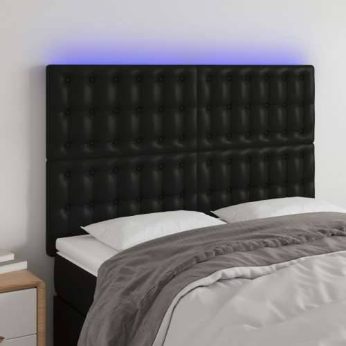 LED uzglavlje crno 144x5x118/128 cm od umjetna koža - Crna 144 x 5 x 118/128 cm 1 Cijena