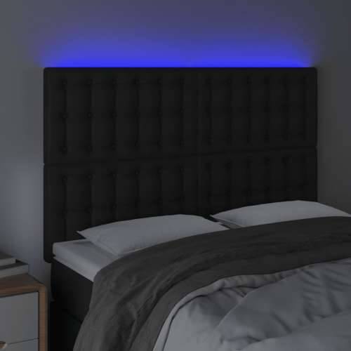 LED uzglavlje crno 144x5x118/128 cm od umjetna koža - Crna 144 x 5 x 118/128 cm 1 Cijena
