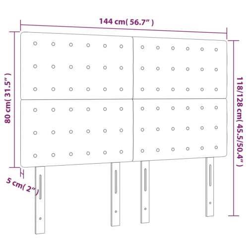 LED uzglavlje crno 144x5x118/128 cm od umjetna koža - Crna 144 x 5 x 118/128 cm 1 Cijena