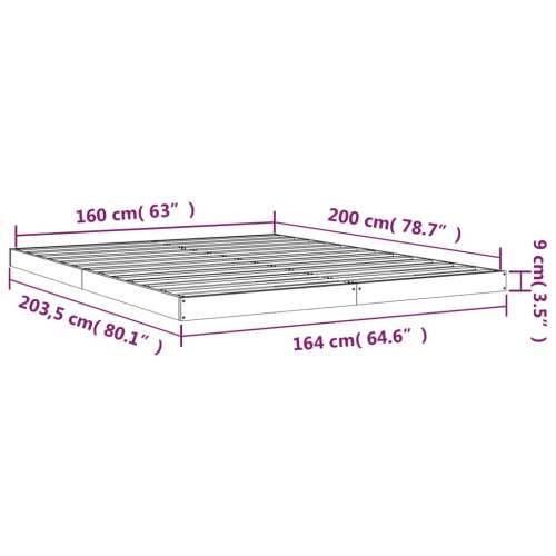Okvir za krevet 160x200 cm od masivne borovine Cijena