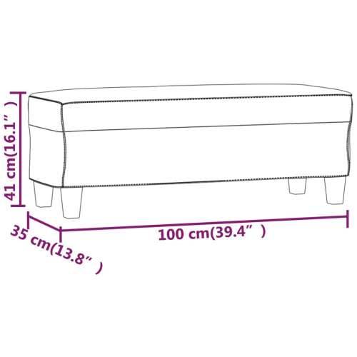 Klupa siva 100 x 35 x 41 cm od umjetne kože - Siva 100 x 35 x 41 cm Cijena