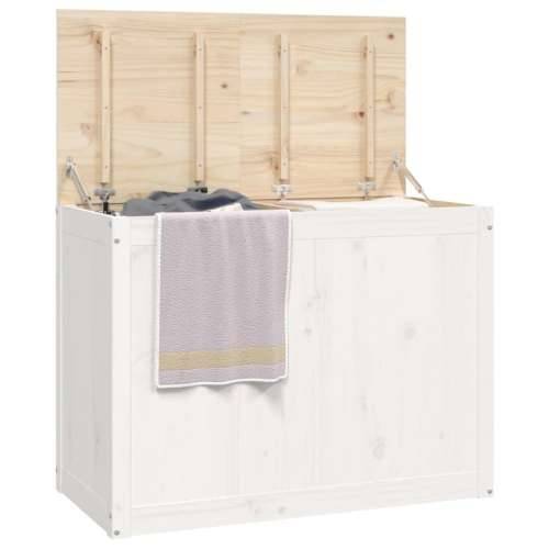 Kutija za rublje bijela 88,5 x 44 x 66 cm od masivne borovine - Bijela 88.5 x 44 x 66 cm 1 Cijena
