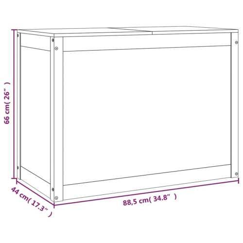 Kutija za rublje bijela 88,5 x 44 x 66 cm od masivne borovine - Bijela 88.5 x 44 x 66 cm 1 Cijena