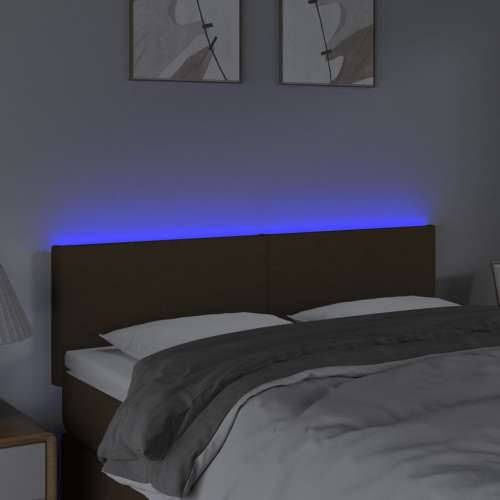 LED uzglavlje tamnosmeđe 144x5x78/88 cm od tkanine - Tamno smeđa 144 x 5 x 78/88 cm 1 Cijena