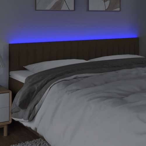 LED uzglavlje tamnosmeđe 200x5x78/88 cm od tkanine - Tamno smeđa 200 x 5 x 78/88 cm 1 Cijena