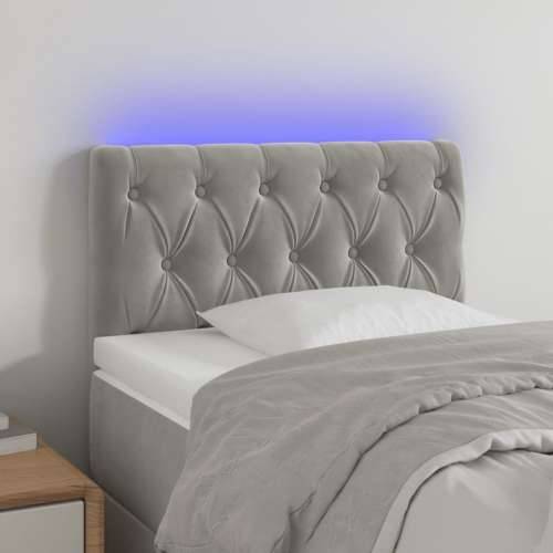 LED uzglavlje svjetlosivo 80x7x78/88 cm baršunasto - Svjetlosiva 80 x 7 x 78/88 cm 1 Cijena