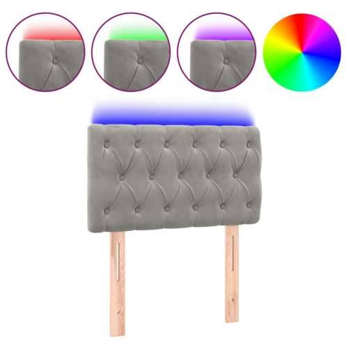 LED uzglavlje svjetlosivo 80x7x78/88 cm baršunasto - Svjetlosiva 80 x 7 x 78/88 cm 1 Cijena
