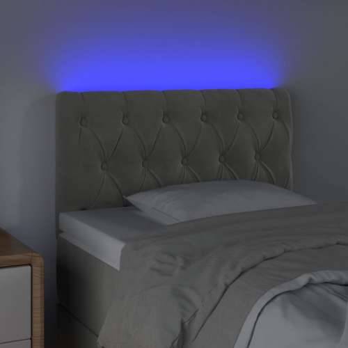 LED uzglavlje svjetlosivo 80x7x78/88 cm baršunasto - Svjetlosiva 80 x 7 x 78/88 cm 1 Cijena