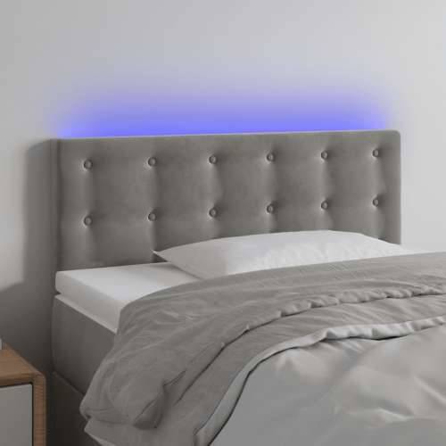 LED uzglavlje svjetlosivo 100x5x78/88 cm baršunasto - Svjetlosiva 100 x 5 x 78/88 cm 1 Cijena