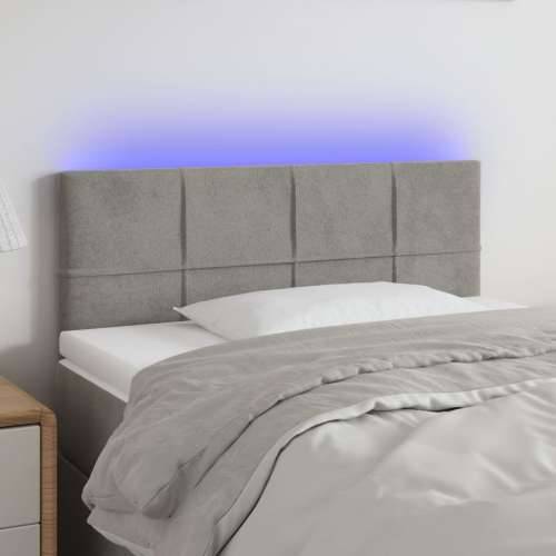 LED uzglavlje svjetlosivo 100x5x78/88 cm baršunasto - Svjetlosiva 100 x 5 x 78/88 cm 1 Cijena