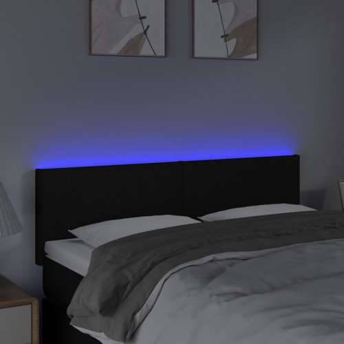 LED uzglavlje crno 144x5x78/88 cm od tkanine - Crna 144 x 5 x 78/88 cm 1 Cijena