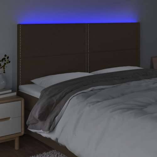 LED uzglavlje tamnosmeđe 160x5x118/128 cm od tkanine - Tamno smeđa 160 x 5 x 118/128 cm 1 Cijena