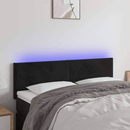 LED uzglavlje crno 144x5x78/88 cm baršunasto - Crna 144 x 5 x 78/88 cm 1 Cijena