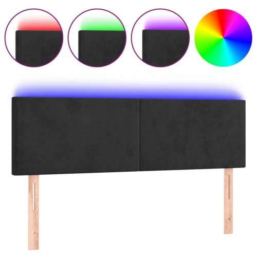 LED uzglavlje crno 144x5x78/88 cm baršunasto - Crna 144 x 5 x 78/88 cm 1 Cijena