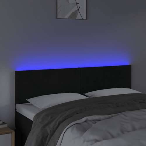 LED uzglavlje crno 144x5x78/88 cm baršunasto - Crna 144 x 5 x 78/88 cm 1 Cijena